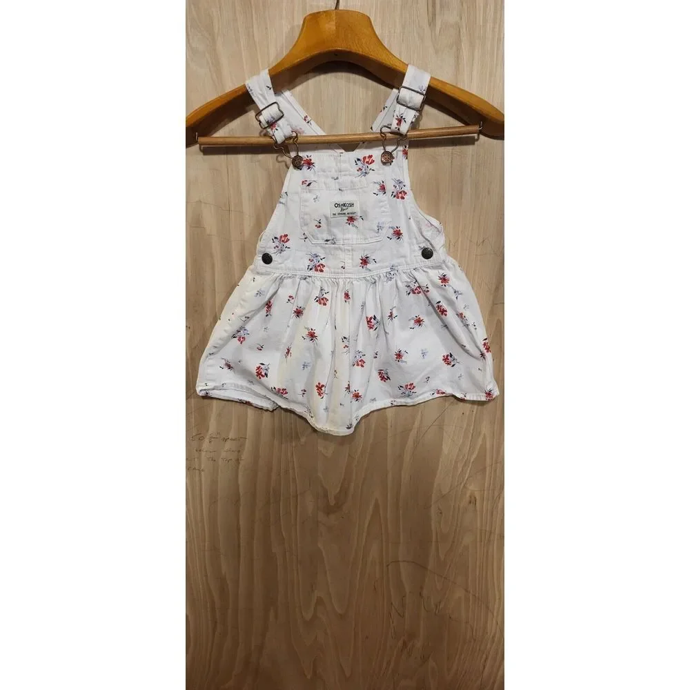 Oshkosh B'Gosh Baby‎ Girls Overall Dress White Floral 3t